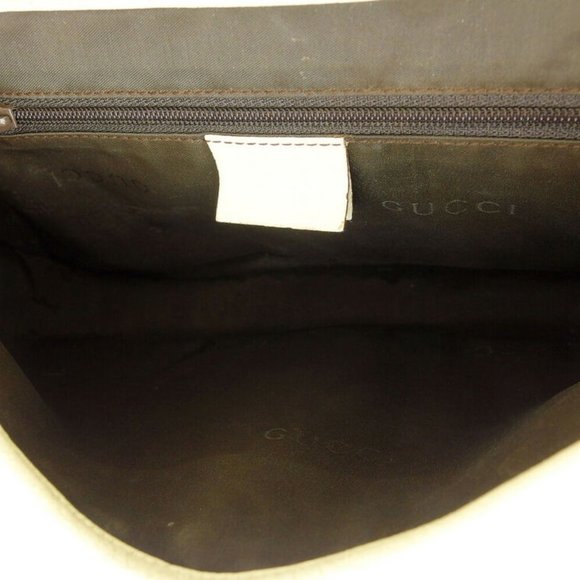 GUCCI shoulder bag Jackie bracket beige white canvas �~ leather Auth USED T17101 - Picture 7 of 9